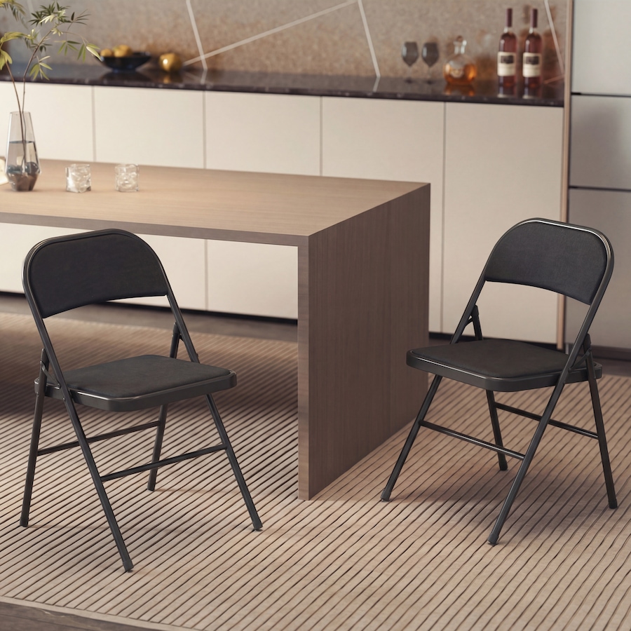 Image 982469_ALTMORE8.jpg, Product 982-469 / Price $82.99, HOMCOM Metal Folding Chairs with Linen Cushion Foldable Chairs from HOMCOM on TSC.ca's Home & Garden department