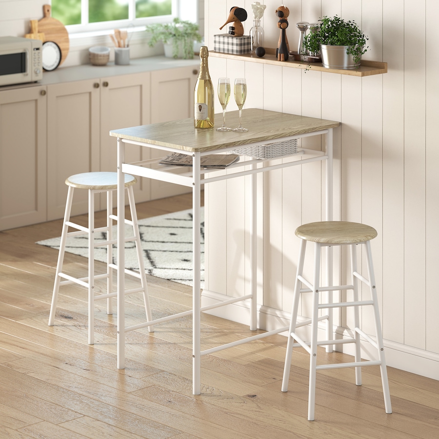 Image 982483_ALTMORE10.jpg, Product 982-483 / Price $119.99, HOMCOM 3 Piece Counter Height Table Chair Set with Table, 2 Matching Stools from HOMCOM on TSC.ca's Home & Garden department