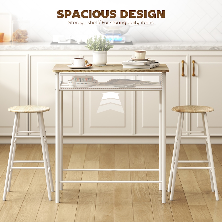 Image 982483_ALTMORE13.jpg, Product 982-483 / Price $119.99, HOMCOM 3 Piece Counter Height Table Chair Set with Table, 2 Matching Stools from HOMCOM on TSC.ca's Home & Garden department