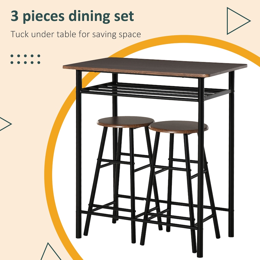 Image 982483_ALTMORE20.jpg, Product 982-483 / Price $119.99, HOMCOM 3 Piece Counter Height Table Chair Set with Table, 2 Matching Stools from HOMCOM on TSC.ca's Home & Garden department