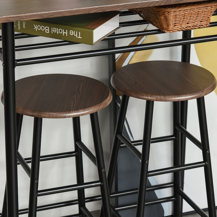 Image 982483_ALTMORE24.jpg, Product 982-483 / Price $119.99, HOMCOM 3 Piece Counter Height Table Chair Set with Table, 2 Matching Stools from HOMCOM on TSC.ca's Home & Garden department