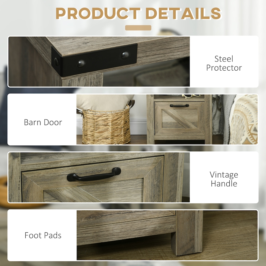 Image 982485_ALTMORE5.jpg, Product 982-485 / Price $101.84 - $119.99, HOMCOM Farmhouse Side End Table with Storage Drawer, Open Shelf from HOMCOM on TSC.ca's Home & Garden department