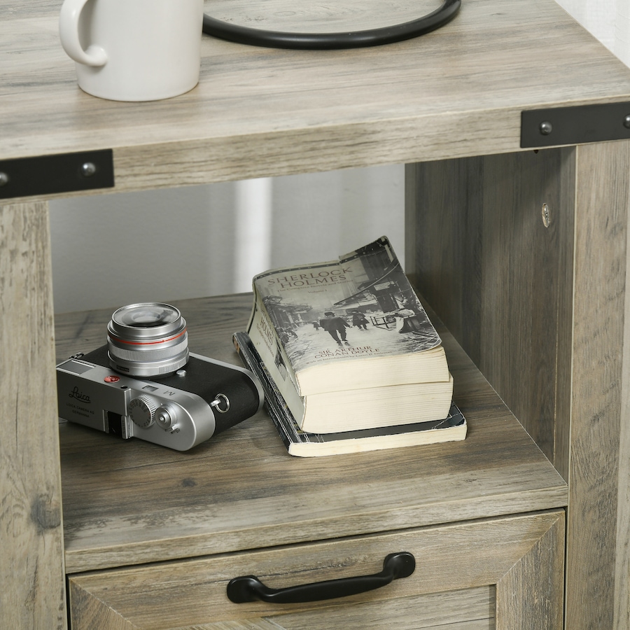 Image 982485_ALTMORE6.jpg, Product 982-485 / Price $101.84 - $119.99, HOMCOM Farmhouse Side End Table with Storage Drawer, Open Shelf from HOMCOM on TSC.ca's Home & Garden department