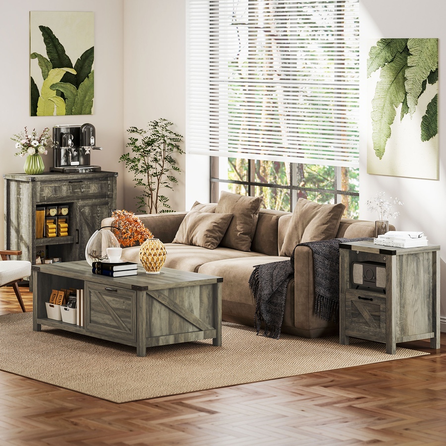 Image 982485_ALTMORE8.jpg, Product 982-485 / Price $101.84 - $119.99, HOMCOM Farmhouse Side End Table with Storage Drawer, Open Shelf from HOMCOM on TSC.ca's Home & Garden department