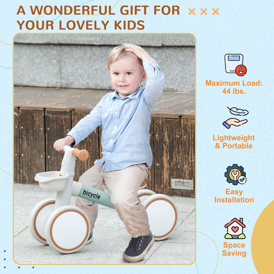 Image 982488_ALTMORE15.jpg, Product 982-488 / Price $53.99 - $63.99, Qaba Baby Balance Bike, Toddler Balance Bike for 12-36 Months from Qaba on TSC.ca's Toys & Hobbies department