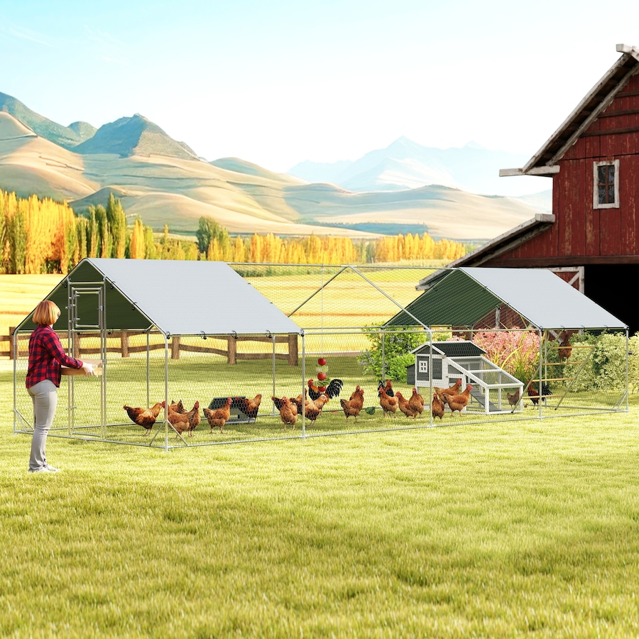 Image 982497_ALTMORE1.jpg, Product 982-497 / Price $436.99, PawHut Chicken Run, Large Metal Chicken Coop w/ Cover, for 24-30 Chickens from PawHut on TSC.ca's Home & Garden department