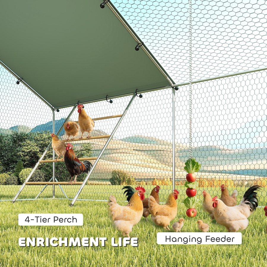 Image 982497_ALTMORE3.jpg, Product 982-497 / Price $436.99, PawHut Chicken Run, Large Metal Chicken Coop w/ Cover, for 24-30 Chickens from PawHut on TSC.ca's Home & Garden department