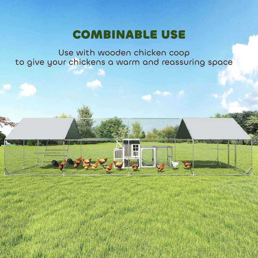 Image 982497_ALTMORE5.jpg, Product 982-497 / Price $436.99, PawHut Chicken Run, Large Metal Chicken Coop w/ Cover, for 24-30 Chickens from PawHut on TSC.ca's Home & Garden department