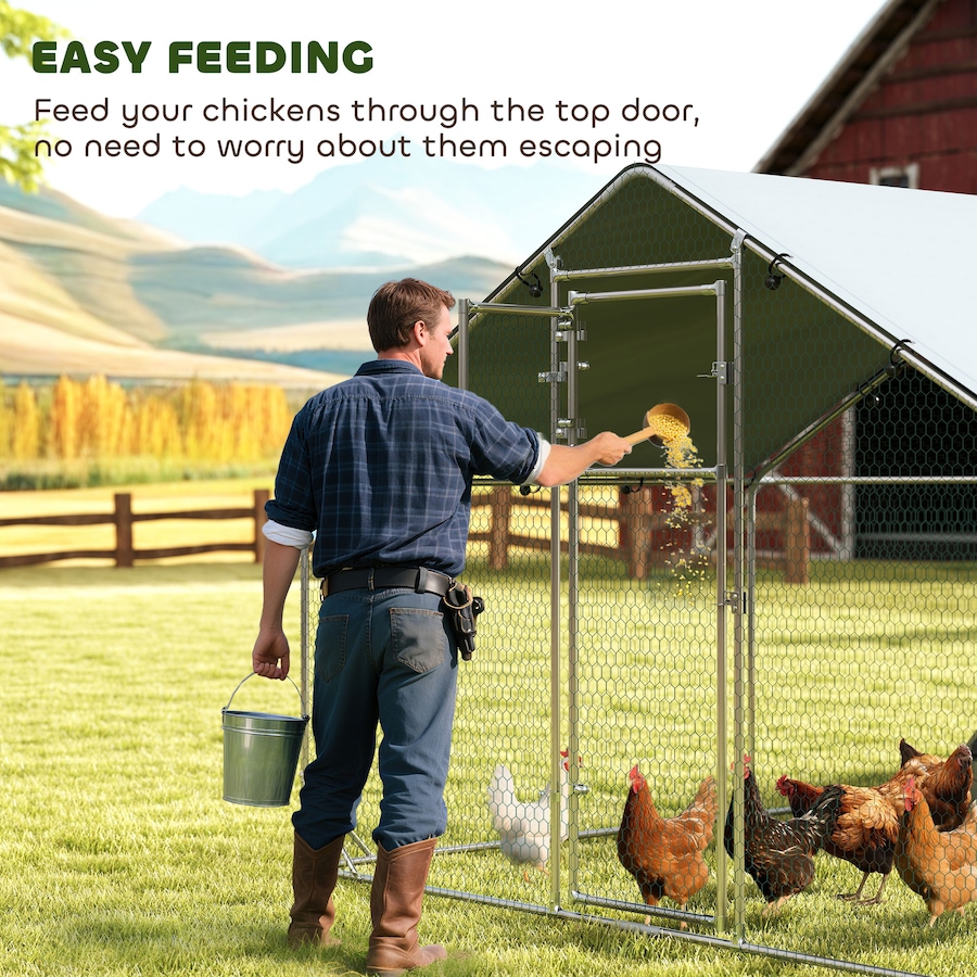 Image 982497_ALTMORE7.jpg, Product 982-497 / Price $436.99, PawHut Chicken Run, Large Metal Chicken Coop w/ Cover, for 24-30 Chickens from PawHut on TSC.ca's Home & Garden department