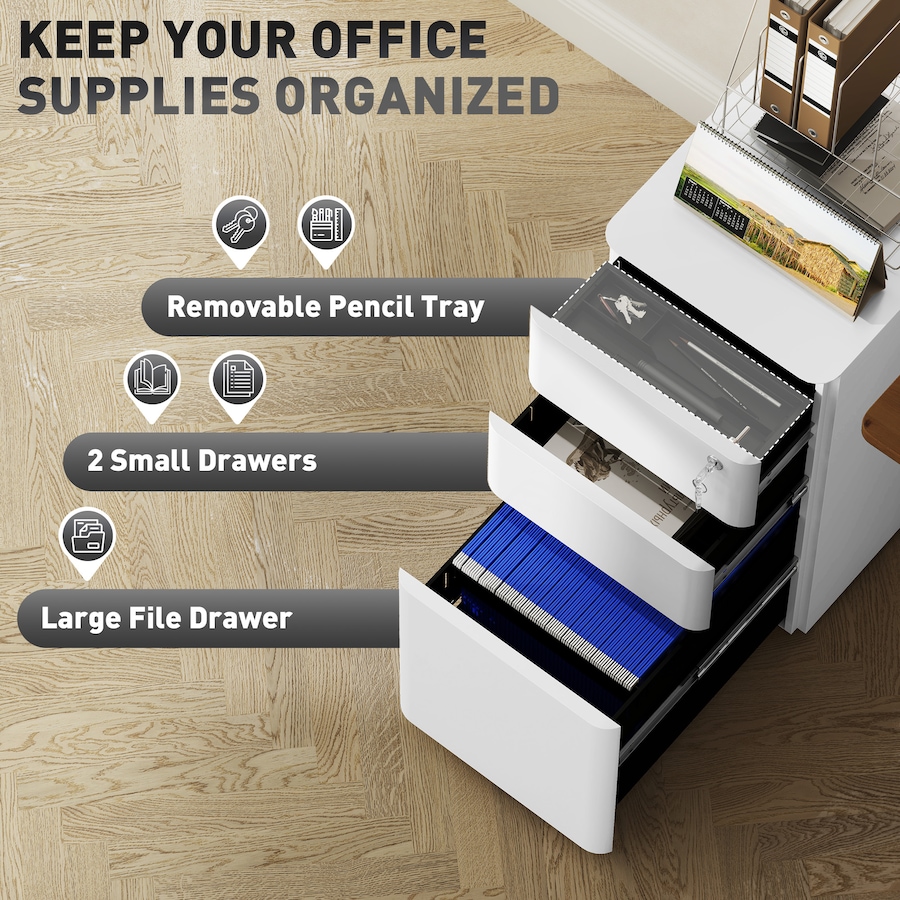 Image 982503_ALTMORE12.jpg, Product 982-503 / Price $169.99, Vinsetto Steel File Cabinet with 3 Drawers, Lockable Filing Cabinet from Vinsetto on TSC.ca's Home & Garden department
