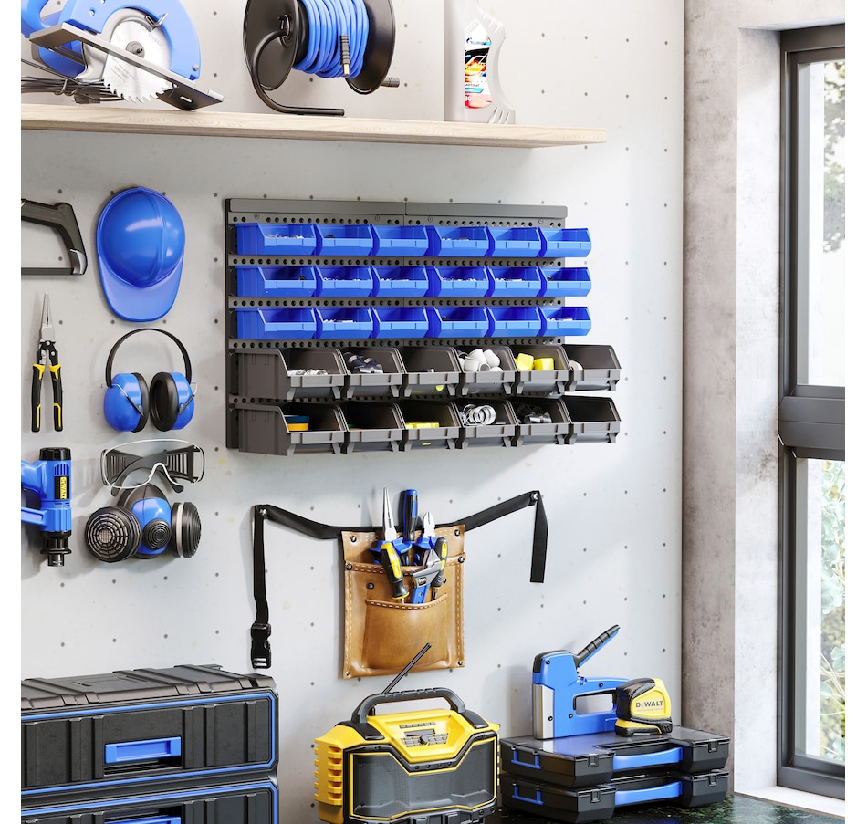 Image 982509_ALTMORE10.jpg, Product 982-509 / Price $44.99, DURHAND Wall Mounted Storage Bin Rack Tool Organizer with 30 Bins Pegboard from DURHAND on TSC.ca's Home & Garden department