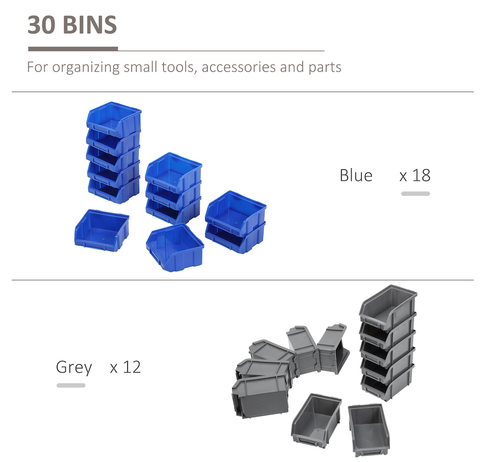 Image 982509_ALTMORE13.jpg, Product 982-509 / Price $44.99, DURHAND Wall Mounted Storage Bin Rack Tool Organizer with 30 Bins Pegboard from DURHAND on TSC.ca's Home & Garden department