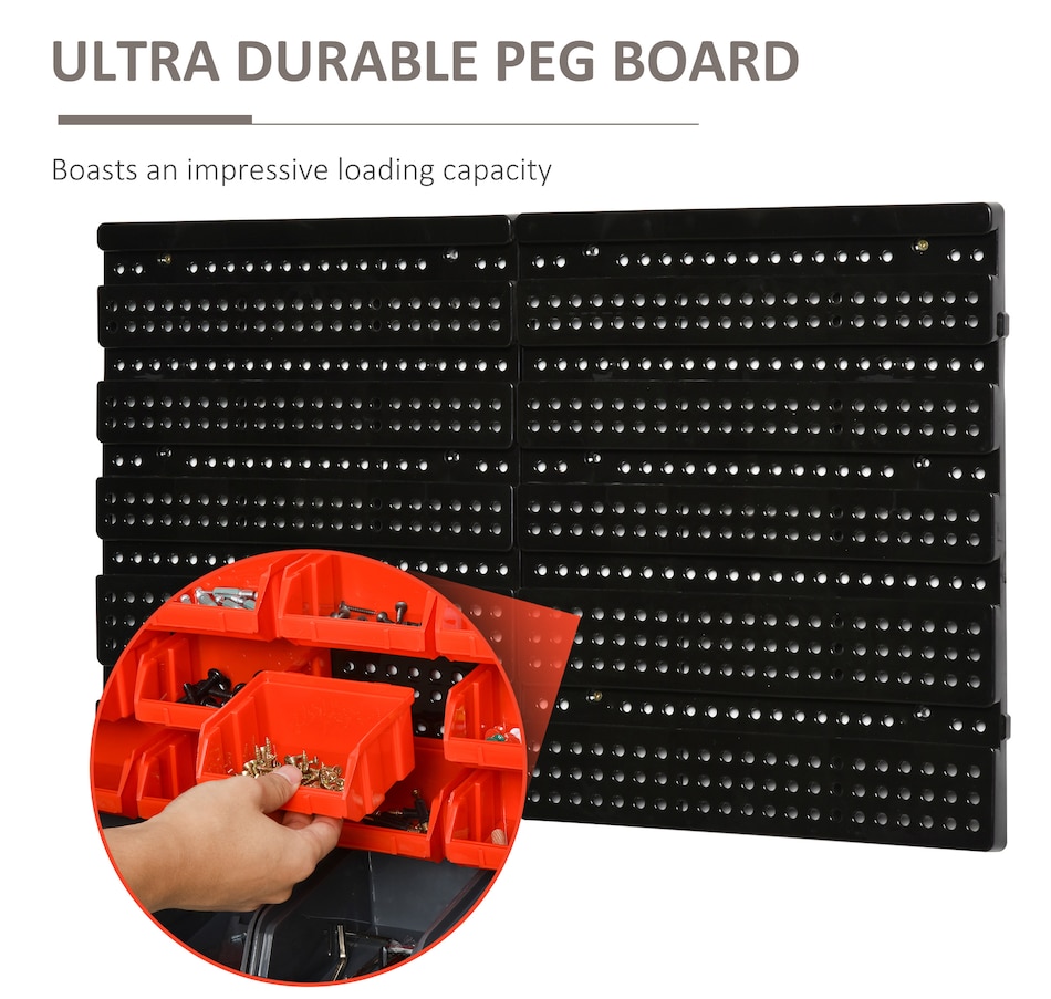 Image 982509_ALTMORE7.jpg, Product 982-509 / Price $44.99, DURHAND Wall Mounted Storage Bin Rack Tool Organizer with 30 Bins Pegboard from DURHAND on TSC.ca's Home & Garden department