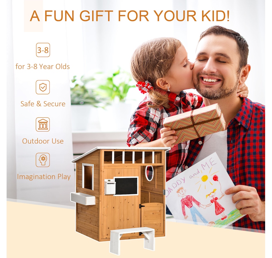 Image 982516_ALTMORE3.jpg, Product 982-516 / Price $299.99, Outsunny Wooden Playhouse for Kids Outdoor Garden Pretend Play Games from Outsunny on TSC.ca's Home & Garden department
