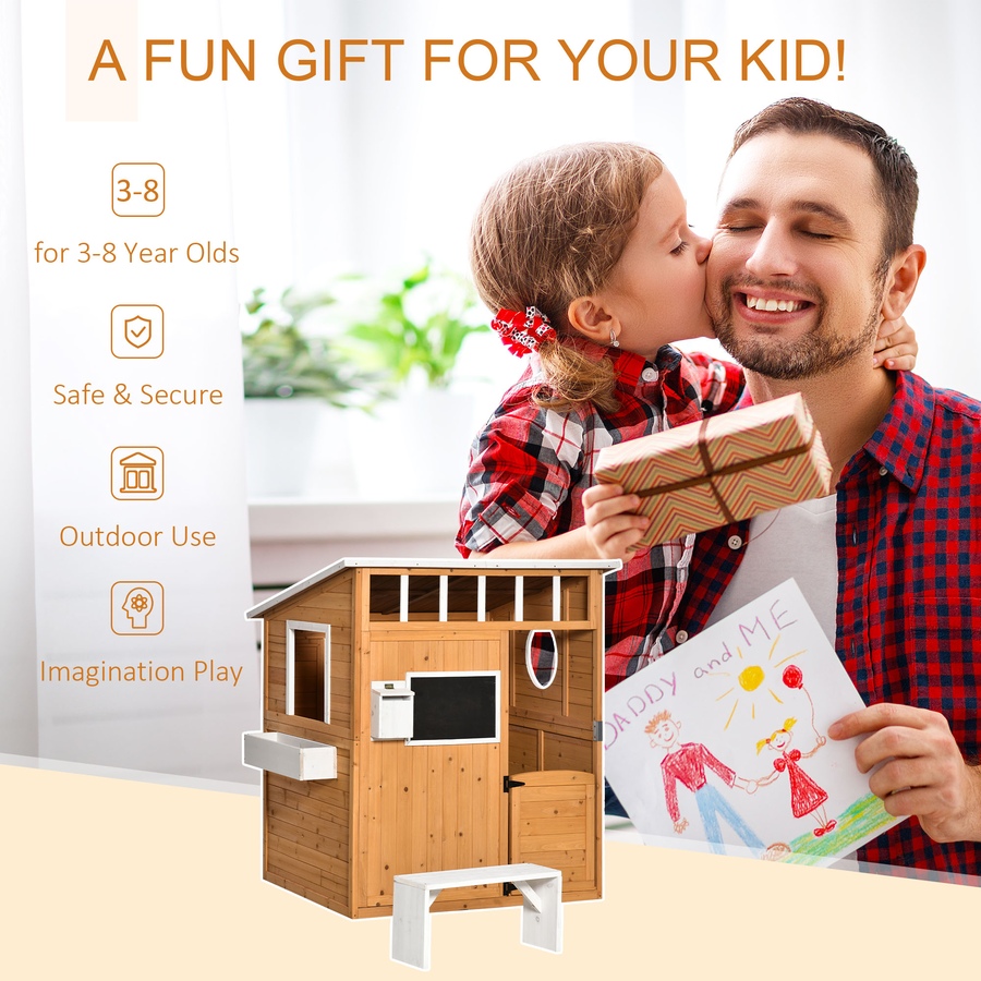 Image 982516_ALTMORE3.jpg, Product 982-516 / Price $249.99, Outsunny Wooden Playhouse for Kids Outdoor Garden Pretend Play Games from Outsunny on TSC.ca's Home & Garden department