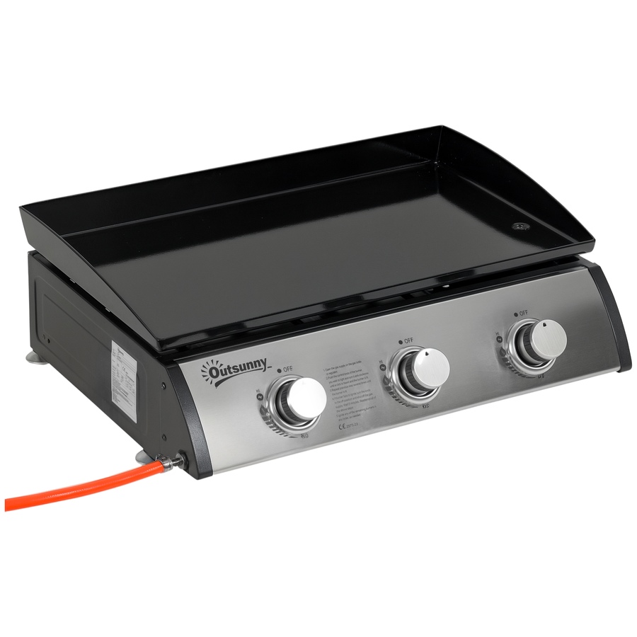Image 982518.jpg, Product 982-518 / Price $144.99, Outsunny 3 Burner Liquefied Gas Grill, Portable BBQ Grill, Silver from Outsunny on TSC.ca's department