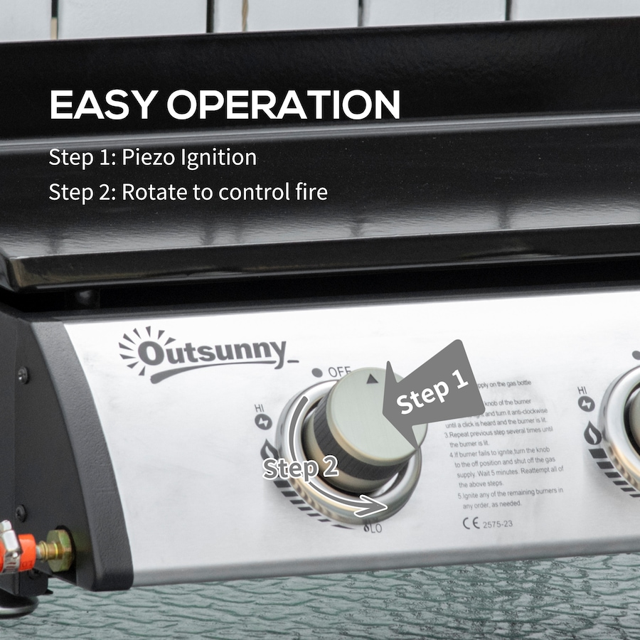 Image 982518_ALTMORE4.jpg, Product 982-518 / Price $144.99, Outsunny 3 Burner Liquefied Gas Grill, Portable BBQ Grill, Silver from Outsunny on TSC.ca's department