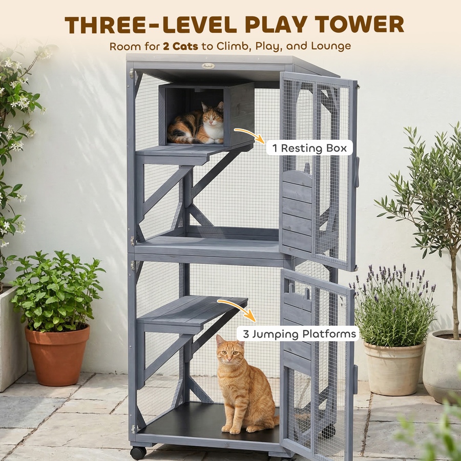 Image 982522_ALTMORE3.jpg, Product 982-522 / Price $285.99, PawHut Catio Outdoor Cat Enclosure on Exercise Wheels Indoor Outdoor from PawHut on TSC.ca's Home & Garden department