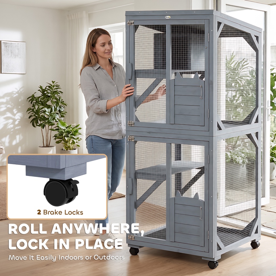 Image 982522_ALTMORE4.jpg, Product 982-522 / Price $285.99, PawHut Catio Outdoor Cat Enclosure on Exercise Wheels Indoor Outdoor from PawHut on TSC.ca's Home & Garden department