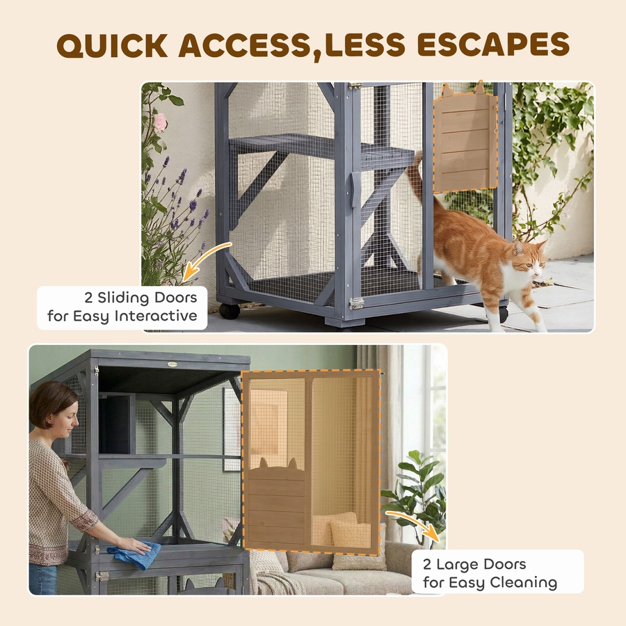 Image 982522_ALTMORE7.jpg, Product 982-522 / Price $285.99, PawHut Catio Outdoor Cat Enclosure on Exercise Wheels Indoor Outdoor from PawHut on TSC.ca's Home & Garden department