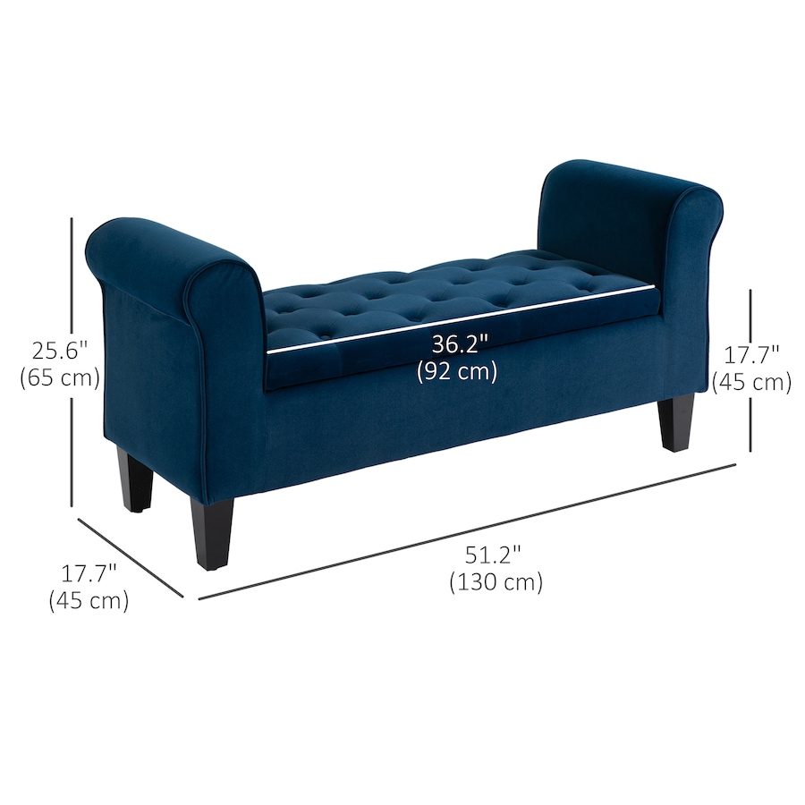 Image 982535_ALTMORE2.jpg, Product 982-535 / Price $229.99, HOMCOM Upholstered Storage Ottoman Bench, End of Bed Bench with Arms, Blue from HOMCOM on TSC.ca's Home & Garden department