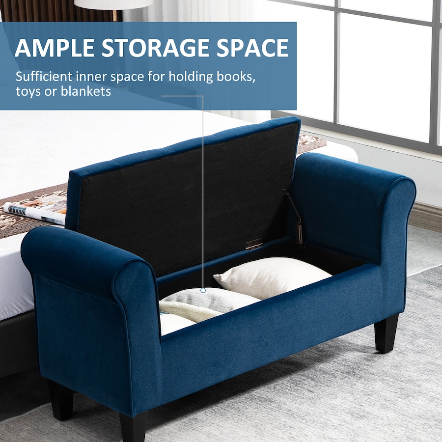 Image 982535_ALTMORE3.jpg, Product 982-535 / Price $229.99, HOMCOM Upholstered Storage Ottoman Bench, End of Bed Bench with Arms, Blue from HOMCOM on TSC.ca's Home & Garden department