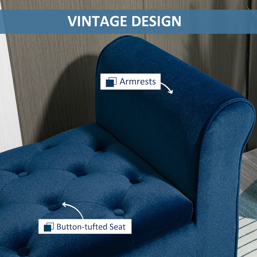 Image 982535_ALTMORE5.jpg, Product 982-535 / Price $229.99, HOMCOM Upholstered Storage Ottoman Bench, End of Bed Bench with Arms, Blue from HOMCOM on TSC.ca's Home & Garden department