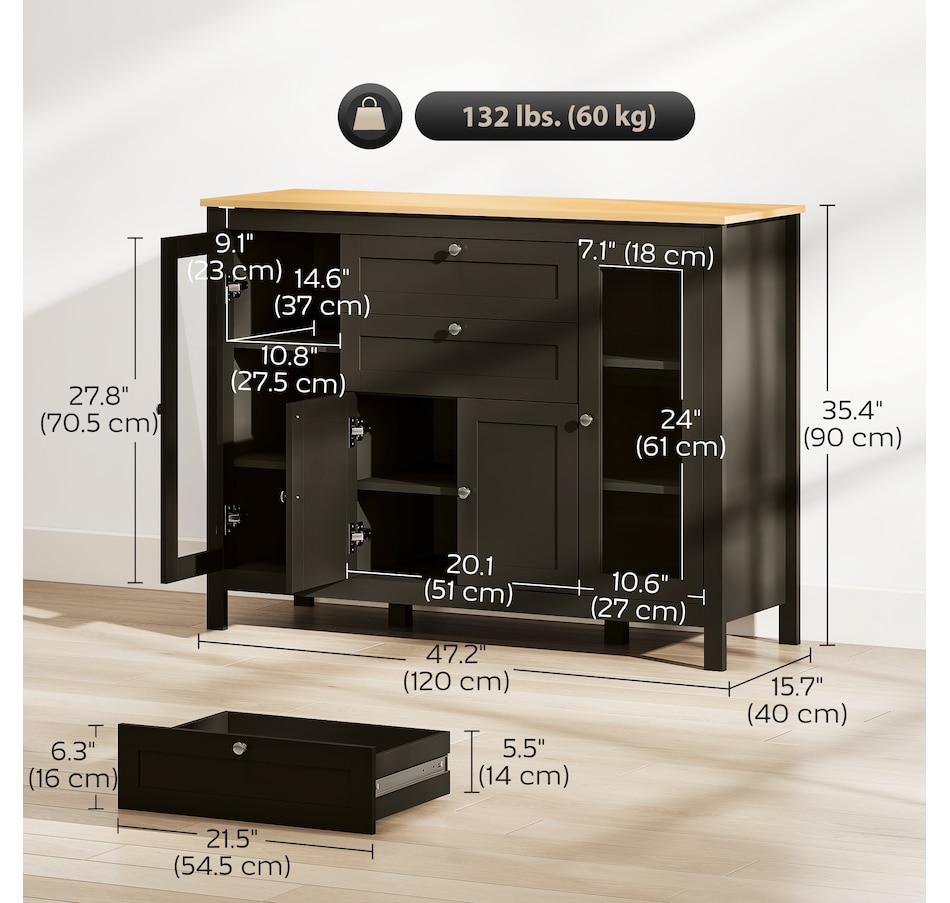 Image 982594_ALTMORE11.jpg, Product 982-594 / Price $219.99 - $279.99, HOMCOM Sideboard Buffet Cabinet with 2 Drawers 3 Storage Cabinets, Brown from HOMCOM on TSC.ca's Home & Garden department