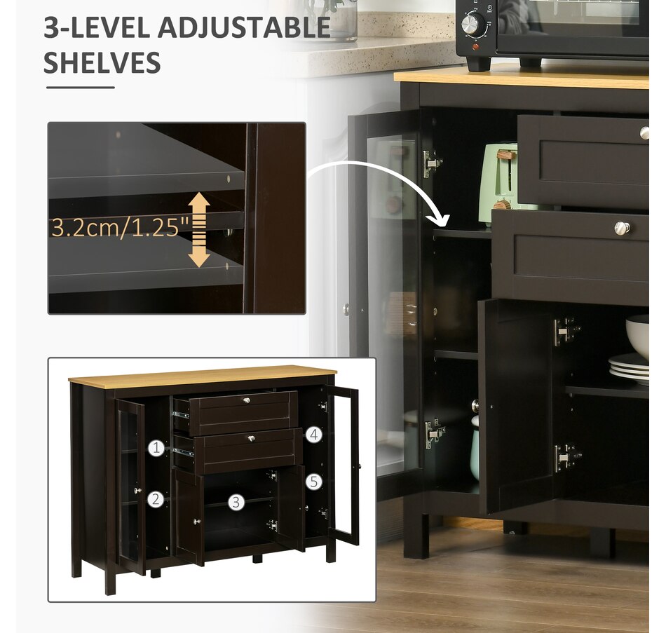 Image 982594_ALTMORE13.jpg, Product 982-594 / Price $219.99 - $279.99, HOMCOM Sideboard Buffet Cabinet with 2 Drawers 3 Storage Cabinets, Brown from HOMCOM on TSC.ca's Home & Garden department