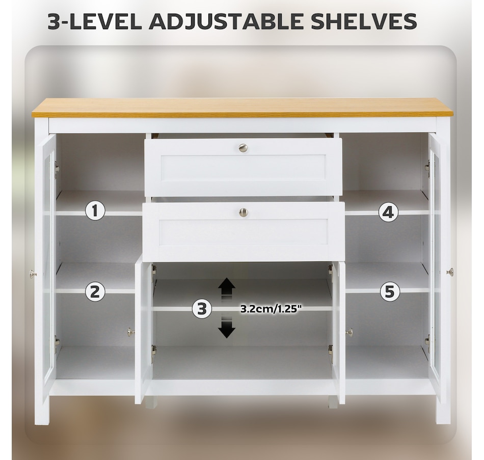 Image 982594_ALTMORE4.jpg, Product 982-594 / Price $219.99 - $279.99, HOMCOM Sideboard Buffet Cabinet with 2 Drawers 3 Storage Cabinets, Brown from HOMCOM on TSC.ca's Home & Garden department