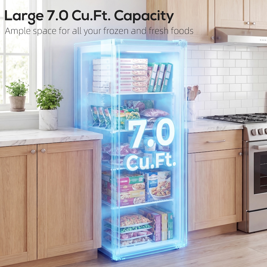 Image 982646_ALTMORE4.jpg, Product 982-646 / Price $539.99 - $549.99, HOMCOM 7.0 Cu.Ft Upright Freezer, Compact Stand Up Freezer for Home from HOMCOM on TSC.ca's Kitchen department