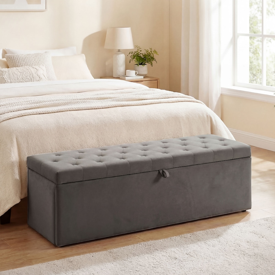 Image 982650_ALTMORE10.jpg, Product 982-650 / Price $169.99 - $174.59, HOMCOM Modern Storage Ottoman, Upholstered Velvet End of Bed Bench from HOMCOM on TSC.ca's Home & Garden department