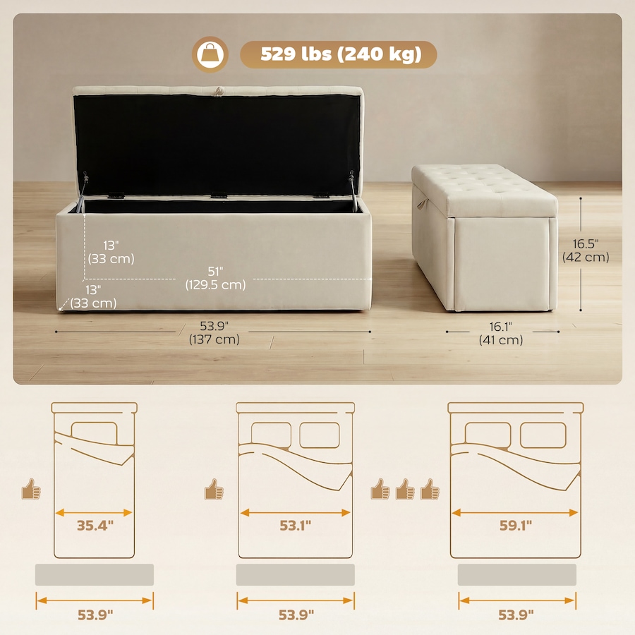 Image 982650_ALTMORE2.jpg, Product 982-650 / Price $169.99 - $174.59, HOMCOM Modern Storage Ottoman, Upholstered Velvet End of Bed Bench from HOMCOM on TSC.ca's Home & Garden department
