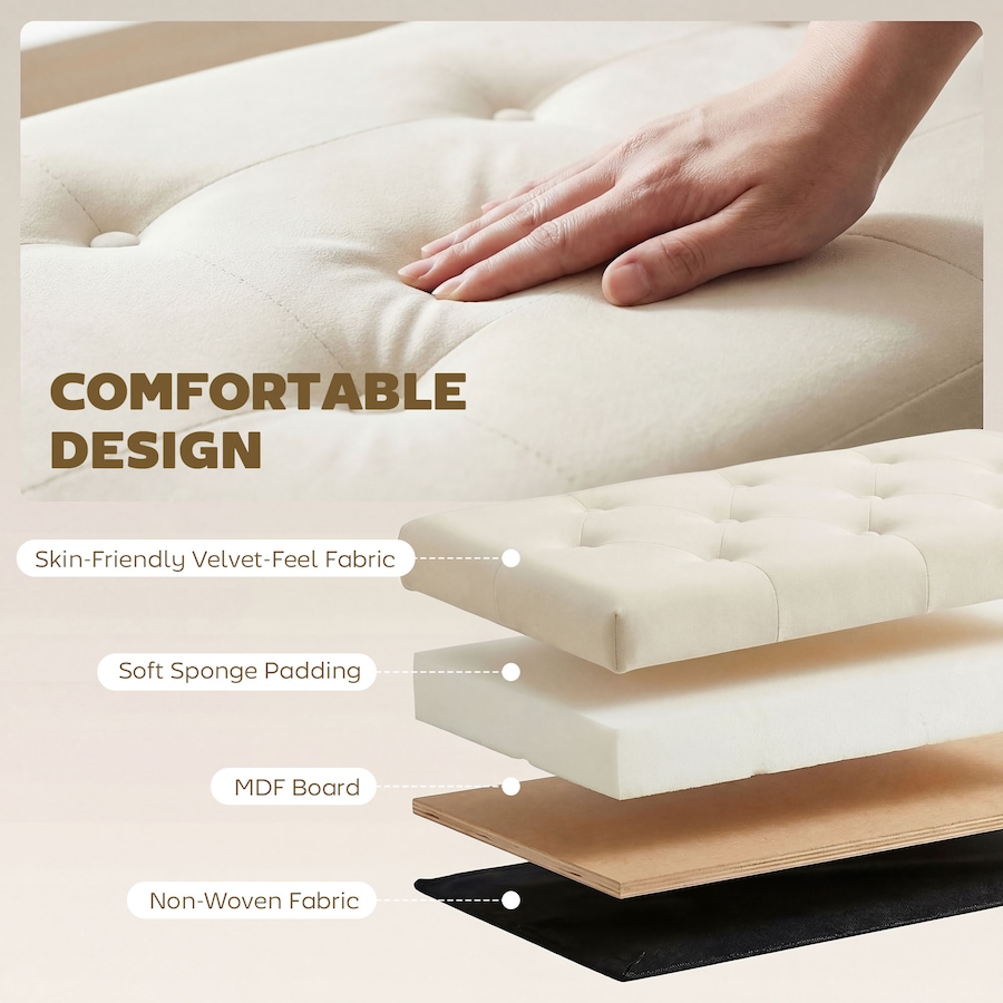 Image 982650_ALTMORE4.jpg, Product 982-650 / Price $169.99 - $174.59, HOMCOM Modern Storage Ottoman, Upholstered Velvet End of Bed Bench from HOMCOM on TSC.ca's Home & Garden department
