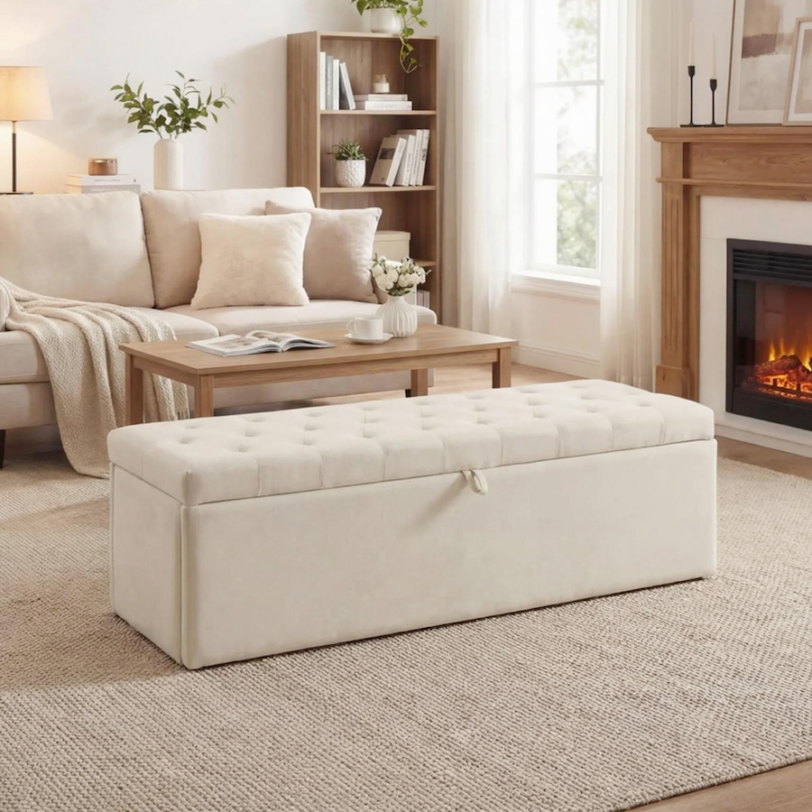 Image 982650_ALTMORE7.jpg, Product 982-650 / Price $169.99 - $174.59, HOMCOM Modern Storage Ottoman, Upholstered Velvet End of Bed Bench from HOMCOM on TSC.ca's Home & Garden department