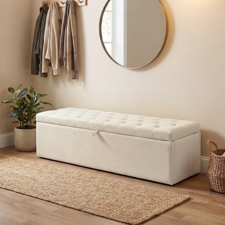 Image 982650_ALTMORE8.jpg, Product 982-650 / Price $169.99 - $174.59, HOMCOM Modern Storage Ottoman, Upholstered Velvet End of Bed Bench from HOMCOM on TSC.ca's Home & Garden department