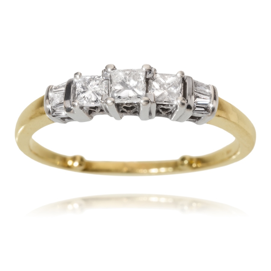 Image 982651_ALTMORE1.jpg, Product 982-651 / Price $1,495.00, 14K Yellow Gold Rhodium Enhanced "Past, Present, Future" Diamond Ring 0.50ctw from Estate Jewel Finds on TSC.ca's Jewellery department