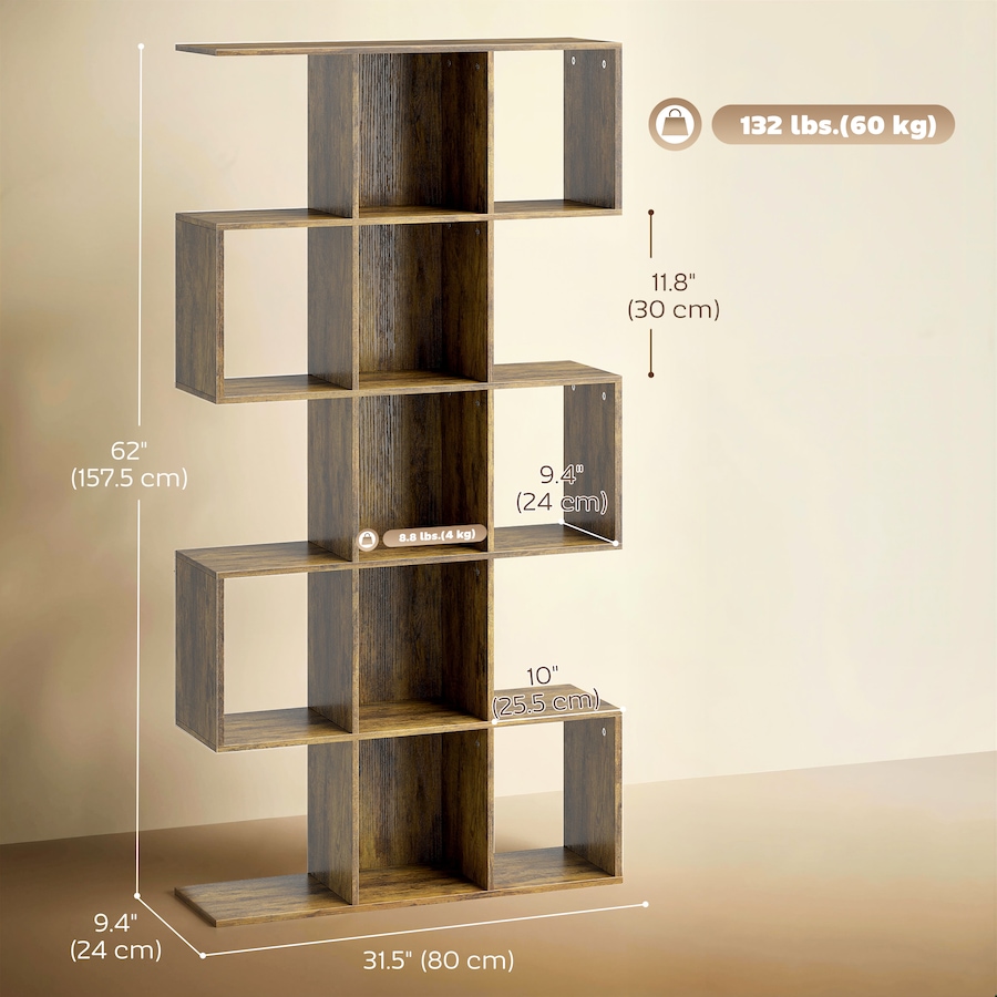 Image 982652_ALTMORE11.jpg, Product 982-652 / Price $101.84 - $109.99, HOMCOM 5-Tier Bookshelf, S Shaped Geometric Bookcase from HOMCOM on TSC.ca's  department