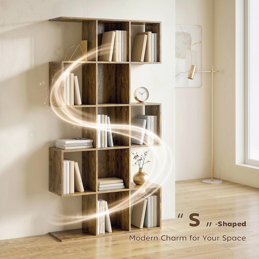 Image 982652_ALTMORE12.jpg, Product 982-652 / Price $101.84 - $109.99, HOMCOM 5-Tier Bookshelf, S Shaped Geometric Bookcase from HOMCOM on TSC.ca's  department