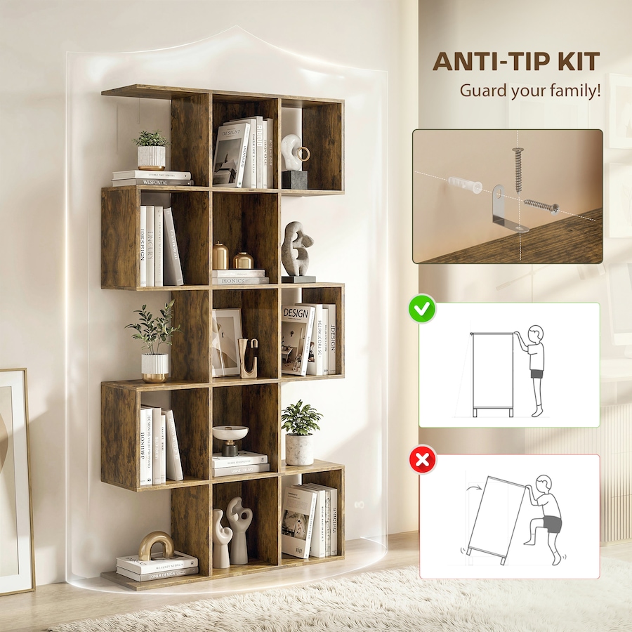 Image 982652_ALTMORE15.jpg, Product 982-652 / Price $101.84 - $109.99, HOMCOM 5-Tier Bookshelf, S Shaped Geometric Bookcase from HOMCOM on TSC.ca's  department