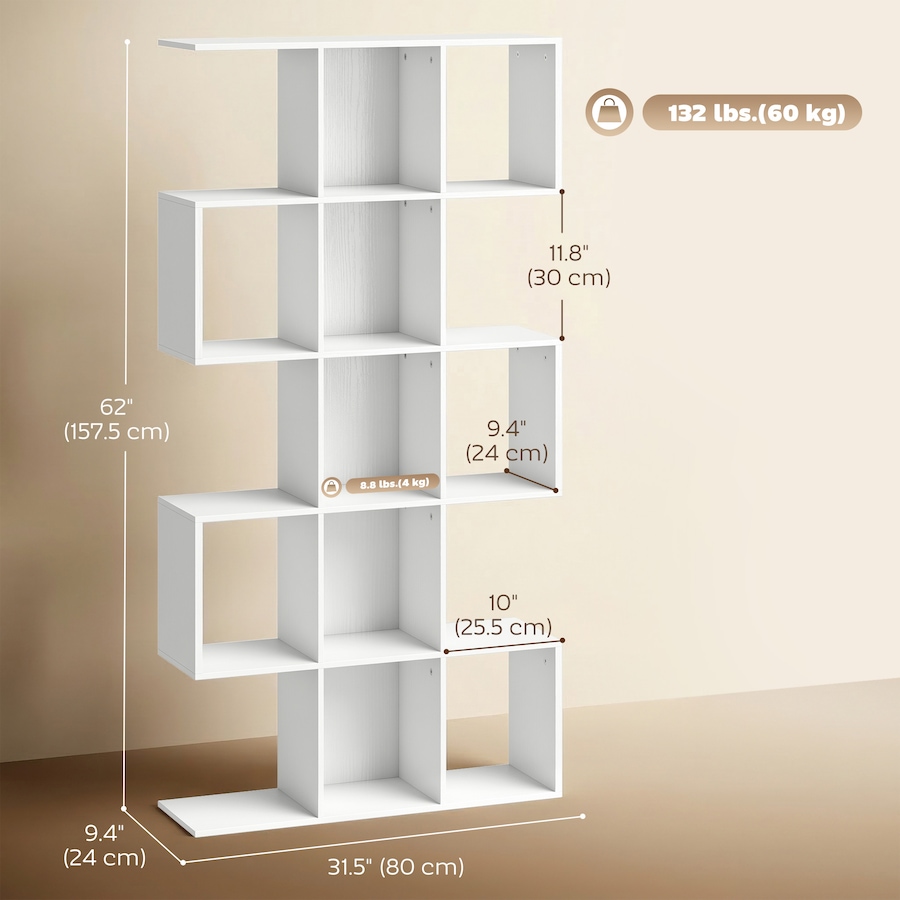 Image 982652_ALTMORE19.jpg, Product 982-652 / Price $101.84 - $109.99, HOMCOM 5-Tier Bookshelf, S Shaped Geometric Bookcase from HOMCOM on TSC.ca's  department