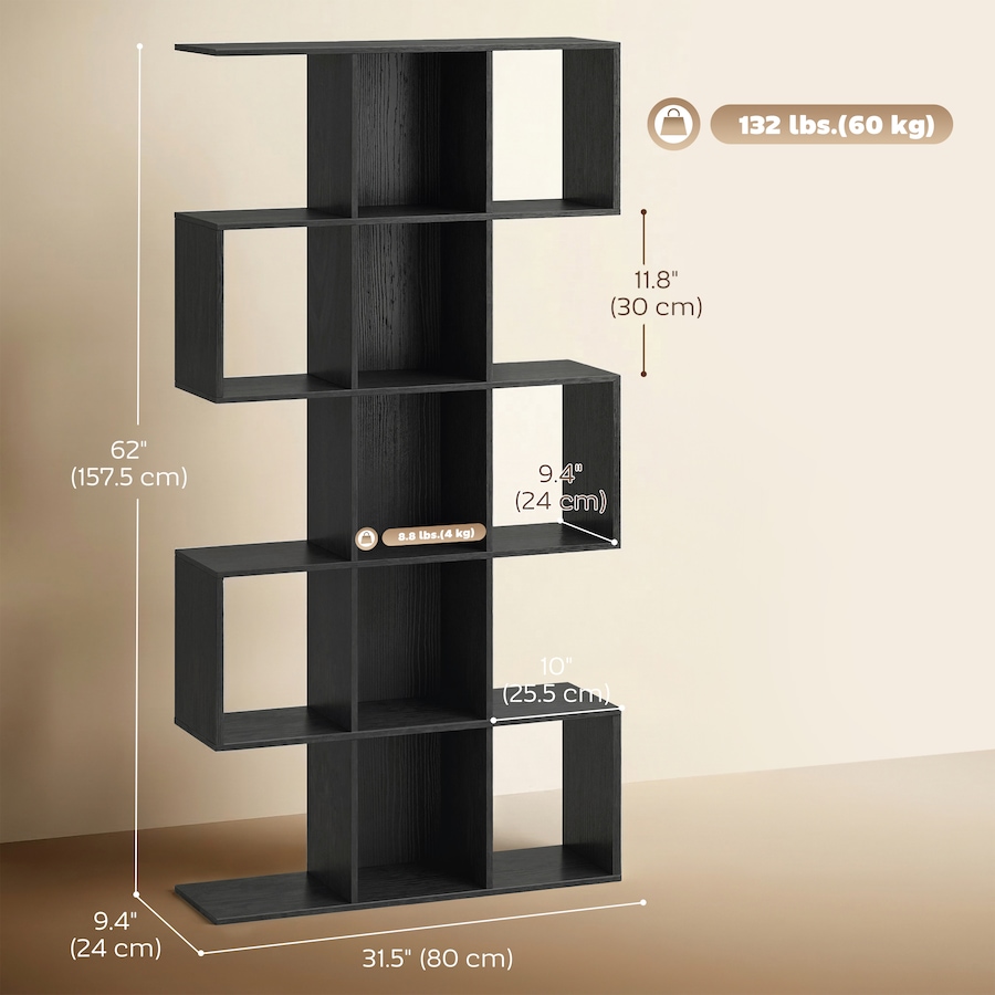Image 982652_ALTMORE2.jpg, Product 982-652 / Price $101.84 - $109.99, HOMCOM 5-Tier Bookshelf, S Shaped Geometric Bookcase from HOMCOM on TSC.ca's  department