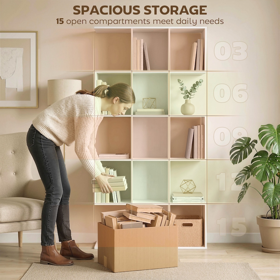Image 982652_ALTMORE21.jpg, Product 982-652 / Price $101.84 - $109.99, HOMCOM 5-Tier Bookshelf, S Shaped Geometric Bookcase from HOMCOM on TSC.ca's  department
