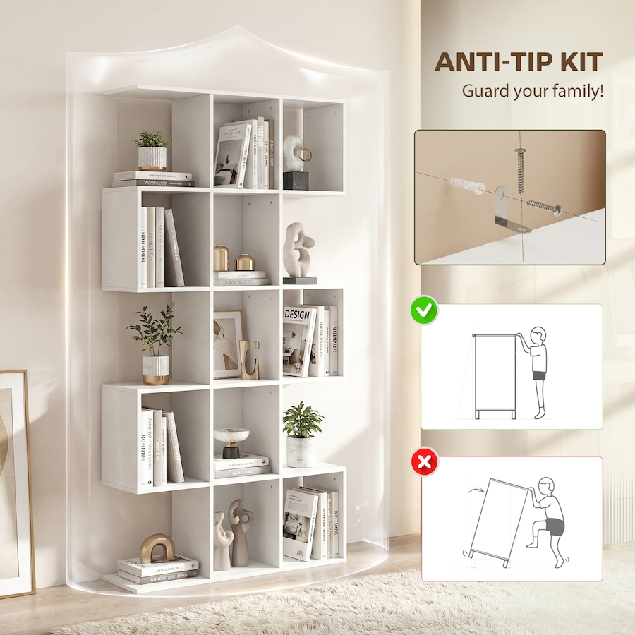 Image 982652_ALTMORE23.jpg, Product 982-652 / Price $101.84 - $109.99, HOMCOM 5-Tier Bookshelf, S Shaped Geometric Bookcase from HOMCOM on TSC.ca's  department