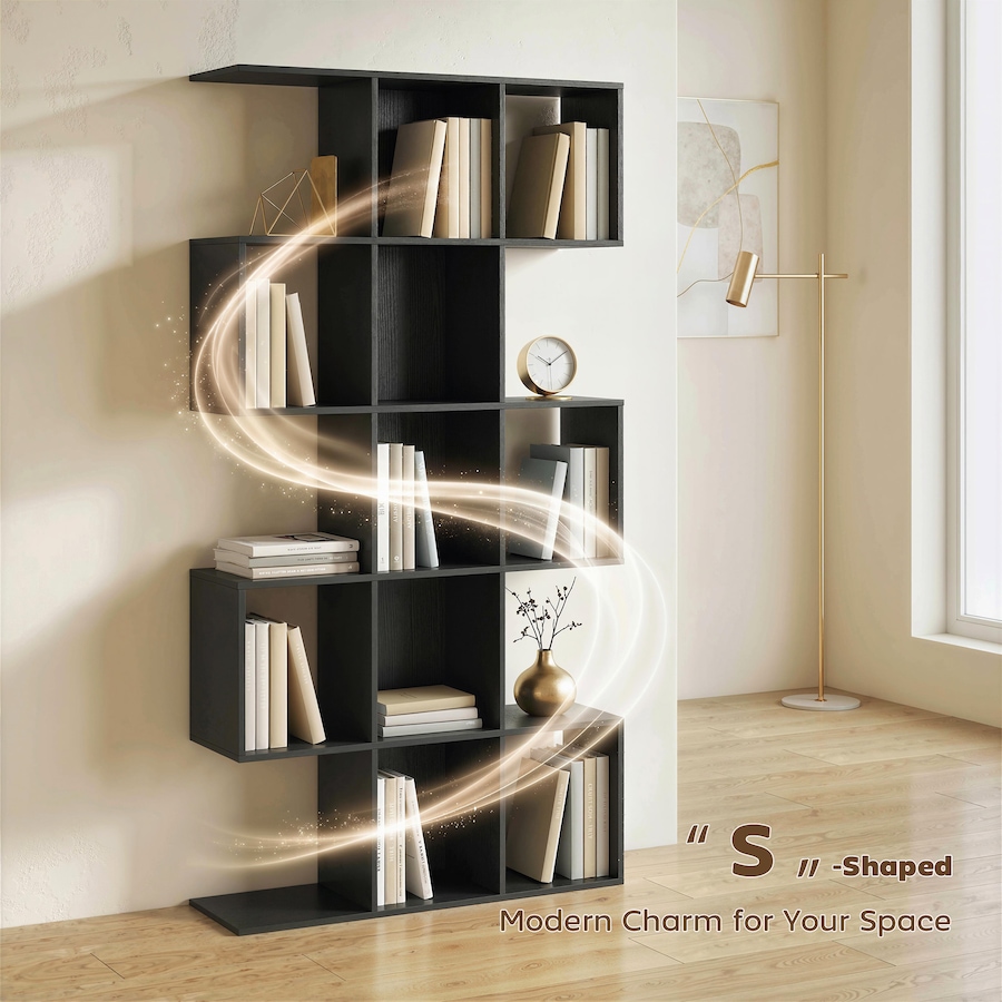 Image 982652_ALTMORE3.jpg, Product 982-652 / Price $101.84 - $109.99, HOMCOM 5-Tier Bookshelf, S Shaped Geometric Bookcase from HOMCOM on TSC.ca's  department