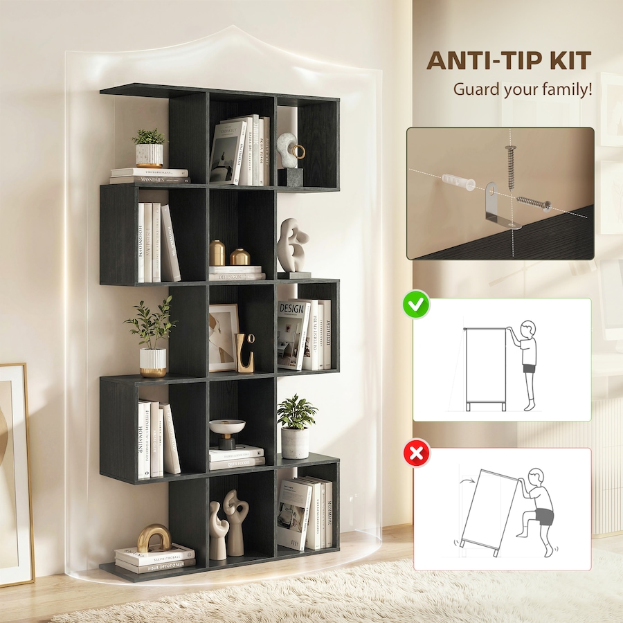 Image 982652_ALTMORE6.jpg, Product 982-652 / Price $101.84 - $109.99, HOMCOM 5-Tier Bookshelf, S Shaped Geometric Bookcase from HOMCOM on TSC.ca's  department