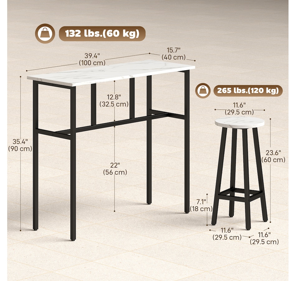 Image 982662_ALTMORE11.jpg, Product 982-662 / Price $194.99 - $199.99, HOMCOM 6-Piece Bar Table Set with 2 Breakfast Tables 4 Stools for Kitchen from HOMCOM on TSC.ca's Home & Garden department