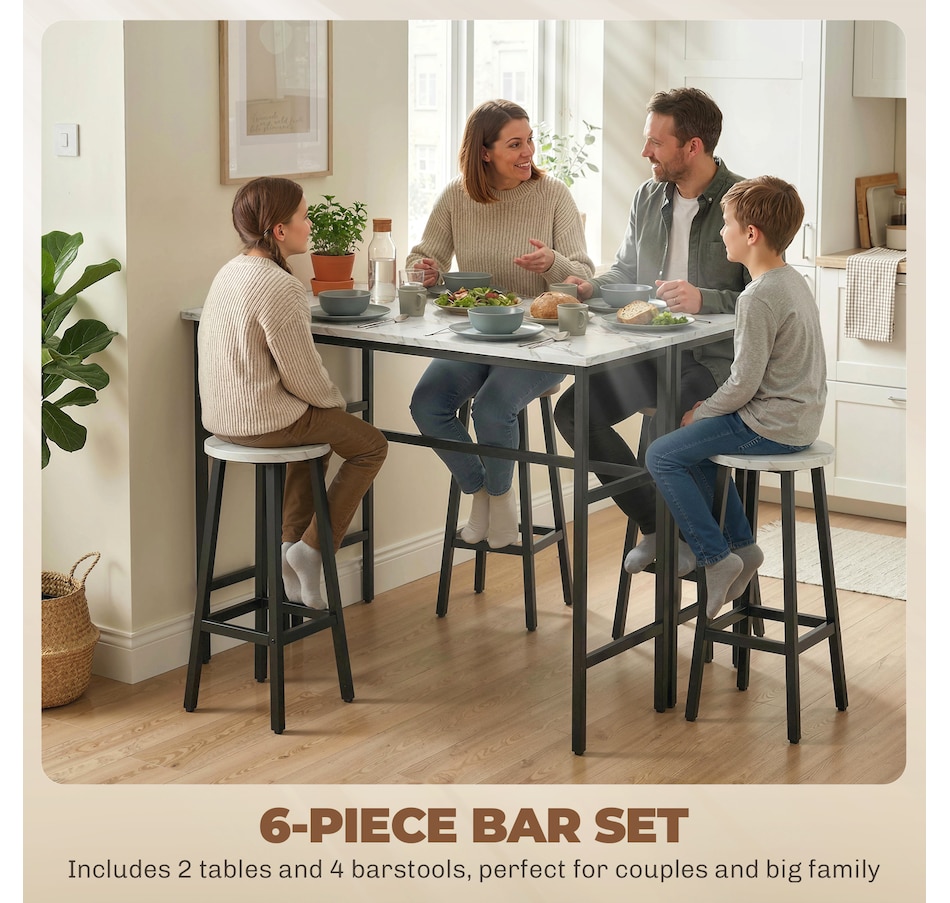 Image 982662_ALTMORE12.jpg, Product 982-662 / Price $194.99 - $199.99, HOMCOM 6-Piece Bar Table Set with 2 Breakfast Tables 4 Stools for Kitchen from HOMCOM on TSC.ca's Home & Garden department