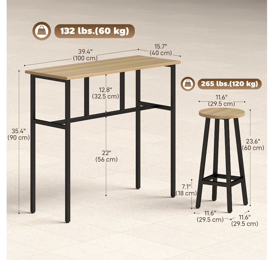 Image 982662_ALTMORE2.jpg, Product 982-662 / Price $194.99 - $199.99, HOMCOM 6-Piece Bar Table Set with 2 Breakfast Tables 4 Stools for Kitchen from HOMCOM on TSC.ca's Home & Garden department