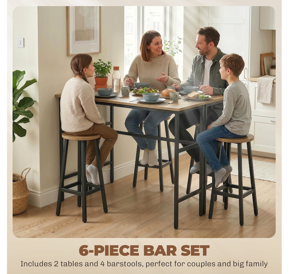 Image 982662_ALTMORE3.jpg, Product 982-662 / Price $194.99 - $199.99, HOMCOM 6-Piece Bar Table Set with 2 Breakfast Tables 4 Stools for Kitchen from HOMCOM on TSC.ca's Home & Garden department